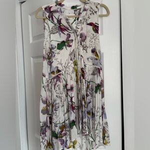 Anthropologie White Floral Blouse